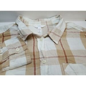 Time & Tru Womens Long Sleeve Button Up XL 16 - 18 Plaid Shirt